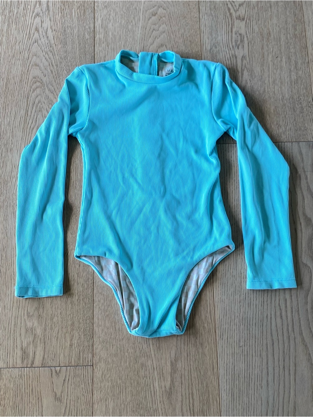 Mai Underwear Girls' Long Sleeve One-Piece Swimsuit in Aqua